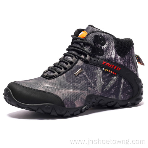 Camouflage high-top outdoor hiking shoes